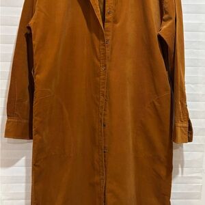Uniqlo Corduroy Women’s Maxi Dress Button Down Rust Color Sz Lg